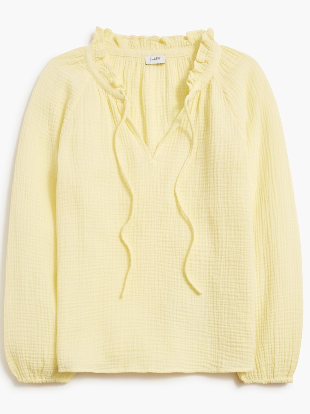 NWT J.Crew Factory Petite Long-sleeve Gauze Tie-neck Top